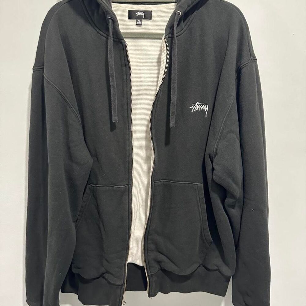 Stussy Men's Black and Grey Hoodie